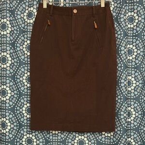 Ralph Lauren Brown Pencil Skirt Knee-Length Work Style